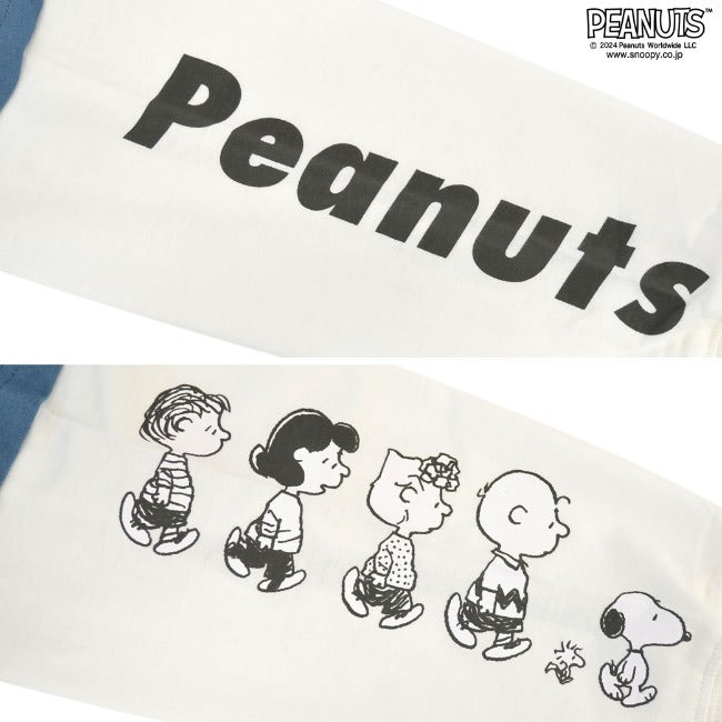 スヌーピー 長袖 Tシャツ フェイク レイヤード BIG オーバーサイズ 袖 プリント 刺繍 トップス SNOOPY PEANUTS s1243-21sp