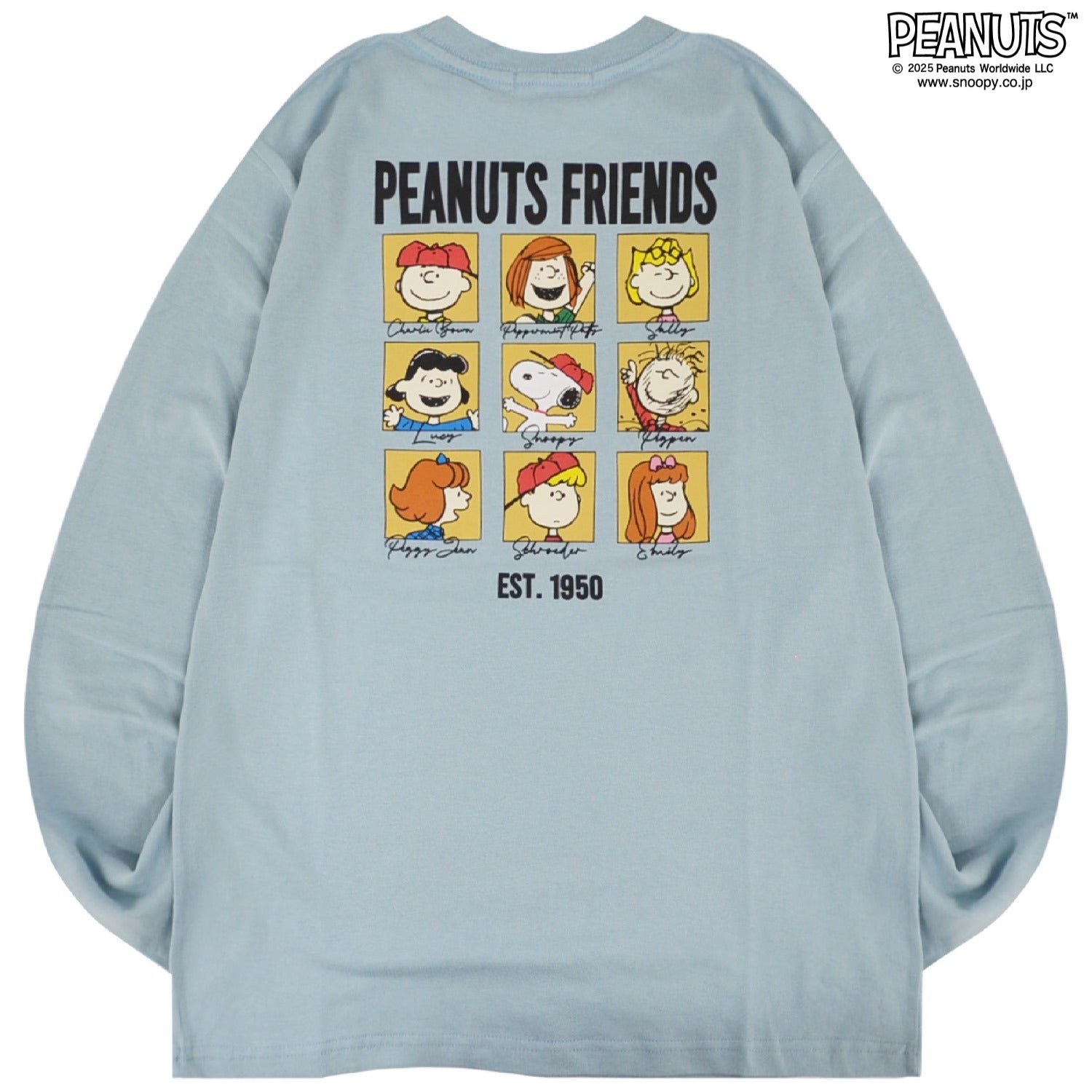 スヌーピー チャーリー・ブラウン Tシャツトップス 長袖 友達 兄弟 ボックス バック プリント SNOOPY PEANUTS s1251-06sp