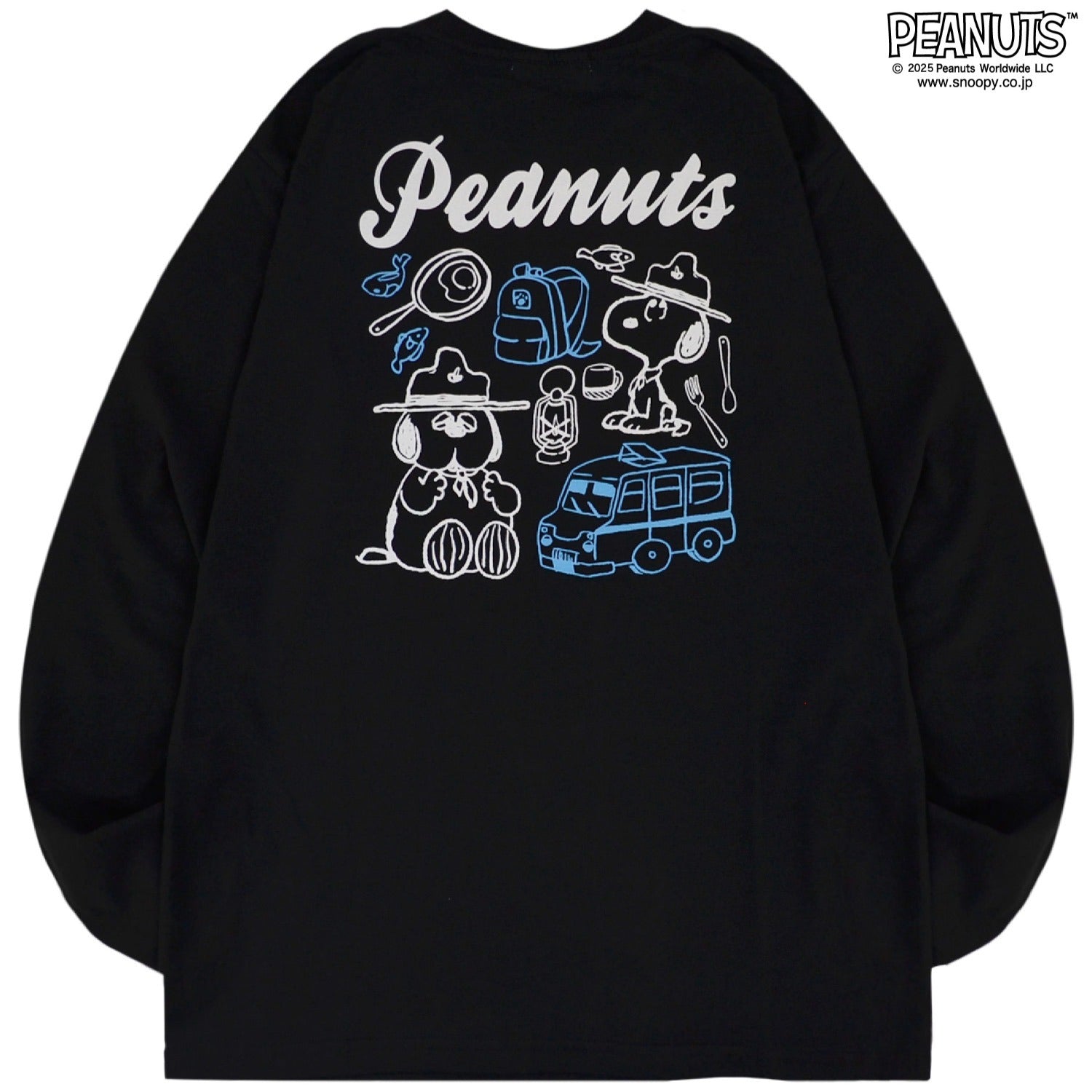 スヌーピー Tシャツ 長袖 ロンT トップス バック プリント オラフ ウッドストック アウトドア SNOOPY PEANUTS s1251-07sp