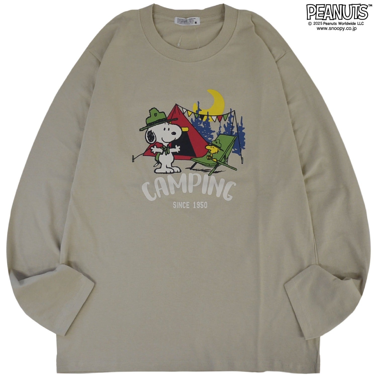 スヌーピー Tシャツ 長袖 ロンT トップス バック プリント オラフ ウッドストック アウトドア SNOOPY PEANUTS s1251-07sp