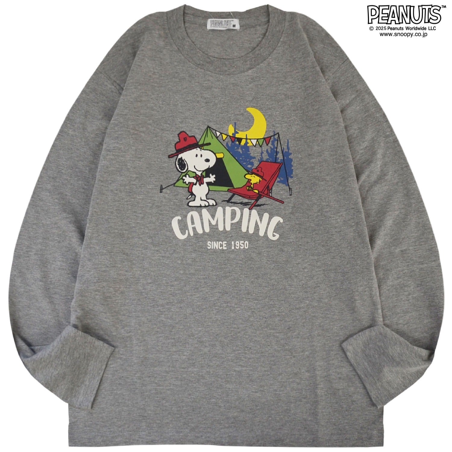 スヌーピー Tシャツ 長袖 ロンT トップス バック プリント オラフ ウッドストック アウトドア SNOOPY PEANUTS s1251-07sp