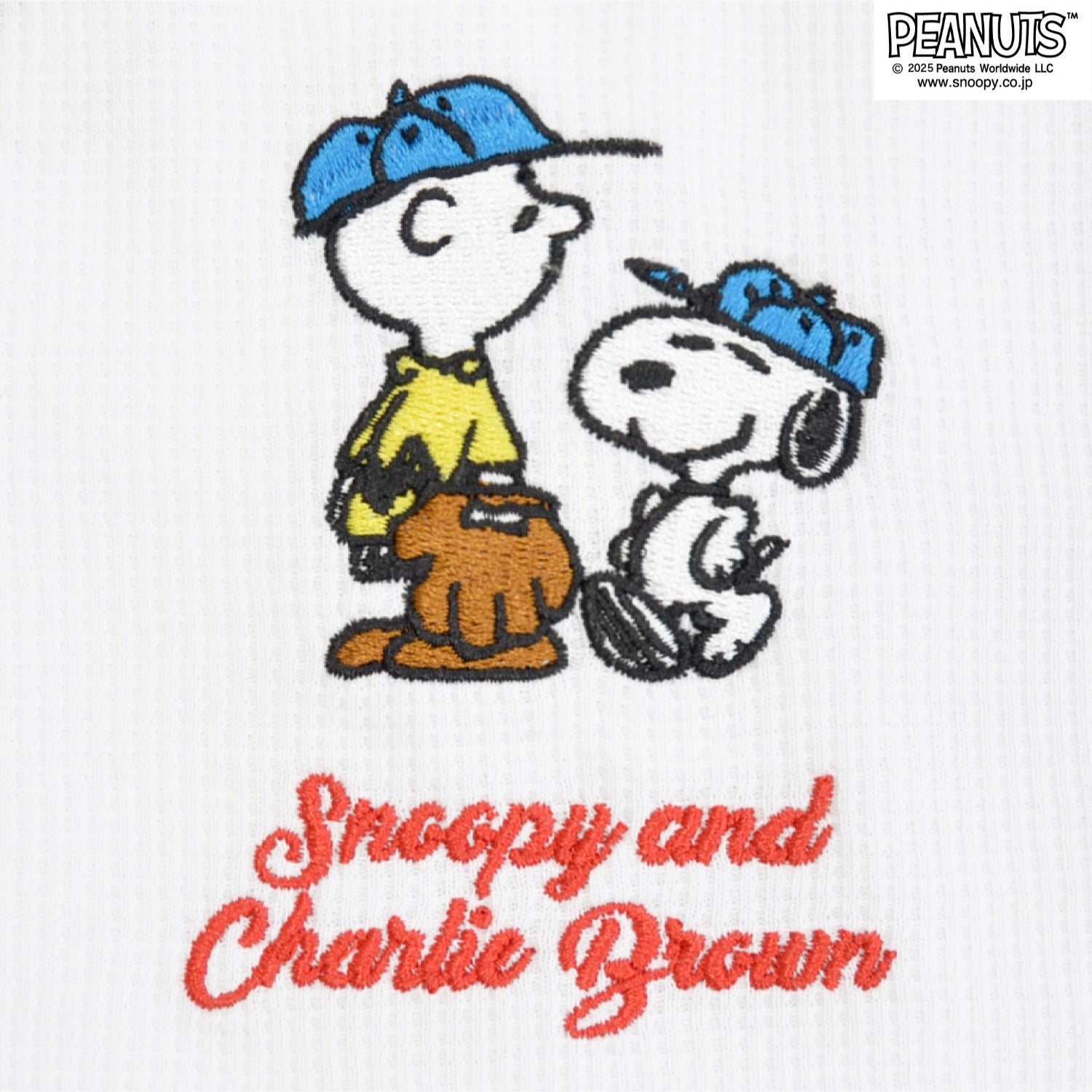 スヌーピー ウッドストック チャーリーブラウン ワッフル 刺繍 長袖 Tシャツ 秋 トップス SNOOPY PEANUTS s1253-00sp