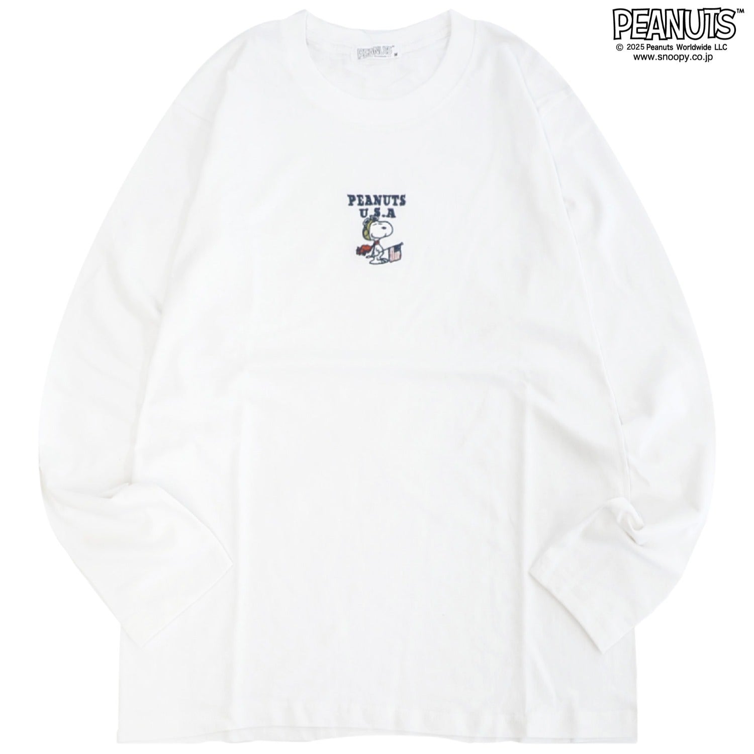 スヌーピー フレンズ フライングエース オラフ 兄弟 ワンポイント刺 長袖 Tシャツ トップス SNOOPY PEANUTS s1253-04sp