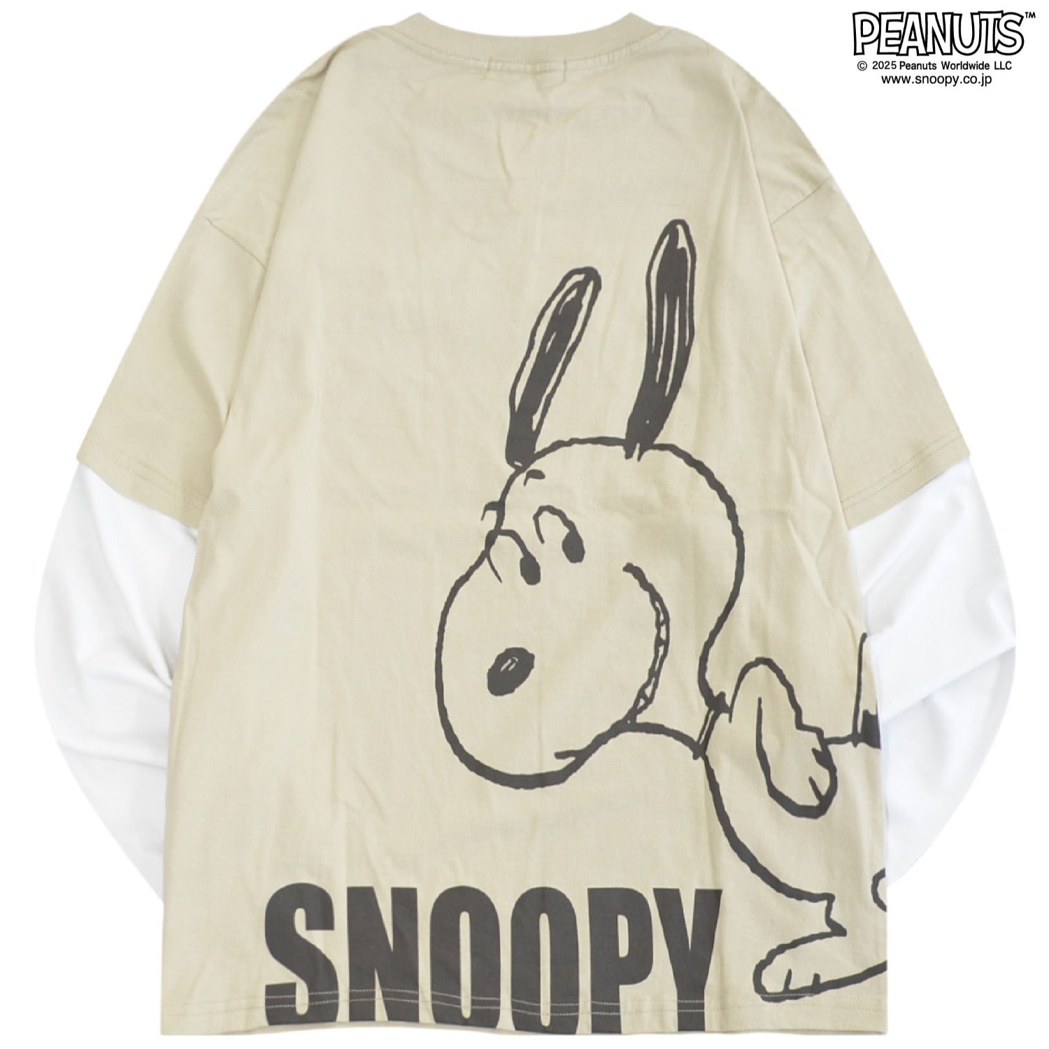スヌーピー 袖切替 長袖 Tシャツ トップス レイヤード 秋 SNOOPY PEANUTS s1253-11sp