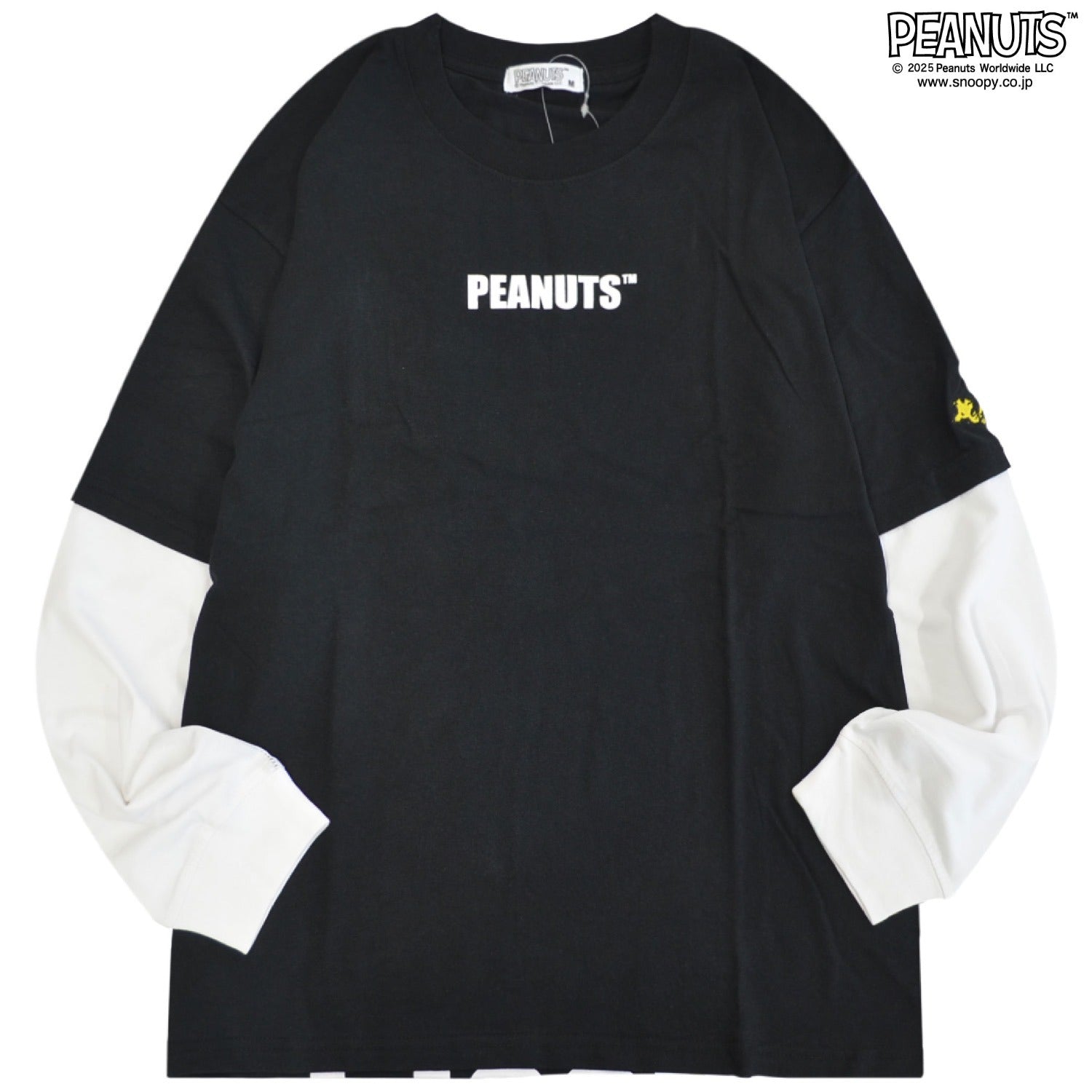 スヌーピー 袖切替 長袖 Tシャツ トップス レイヤード 秋 SNOOPY PEANUTS s1253-11sp
