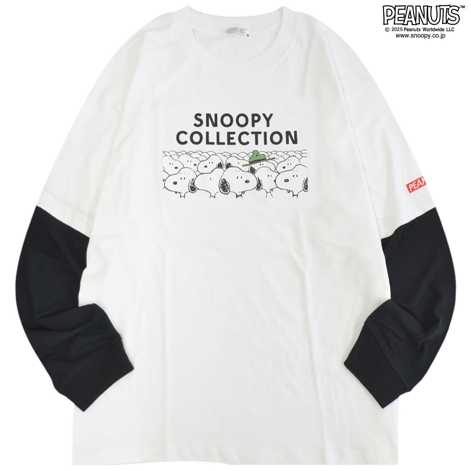 スヌーピー 袖切替 長袖 Tシャツ トップス レイヤード 秋 SNOOPY PEANUTS s1253-11sp