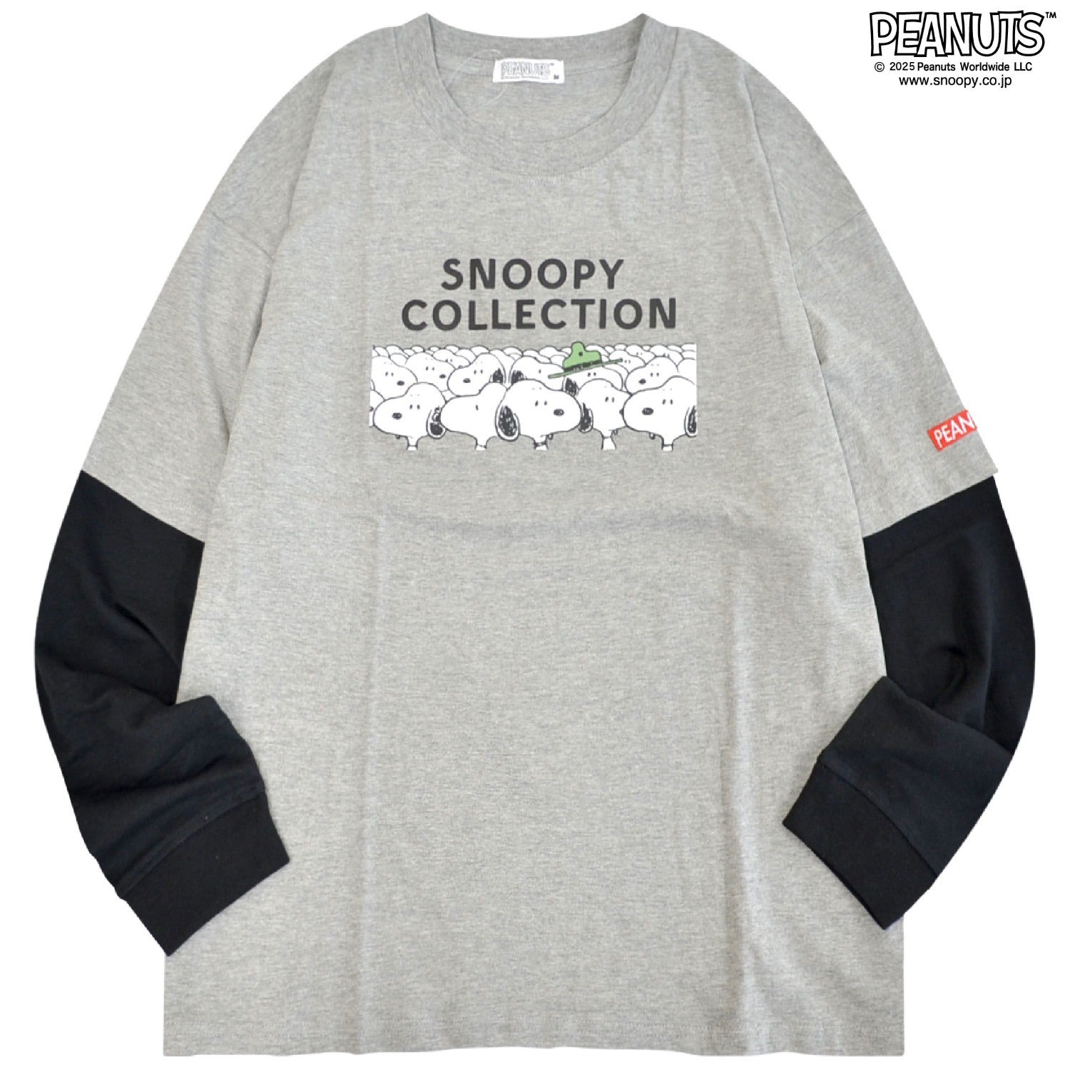 スヌーピー 袖切替 長袖 Tシャツ トップス レイヤード 秋 SNOOPY PEANUTS s1253-11sp