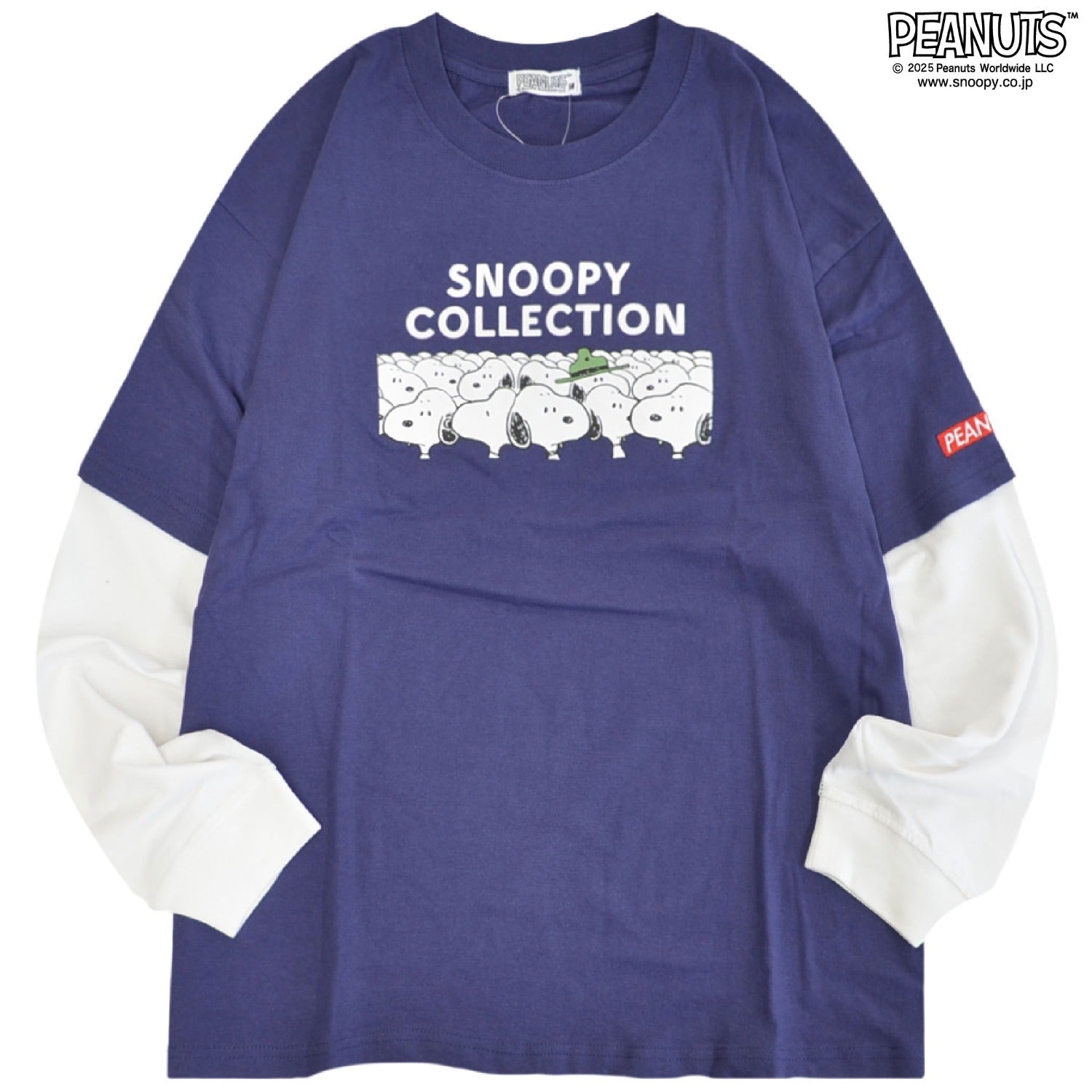 スヌーピー 袖切替 長袖 Tシャツ トップス レイヤード 秋 SNOOPY PEANUTS s1253-11sp