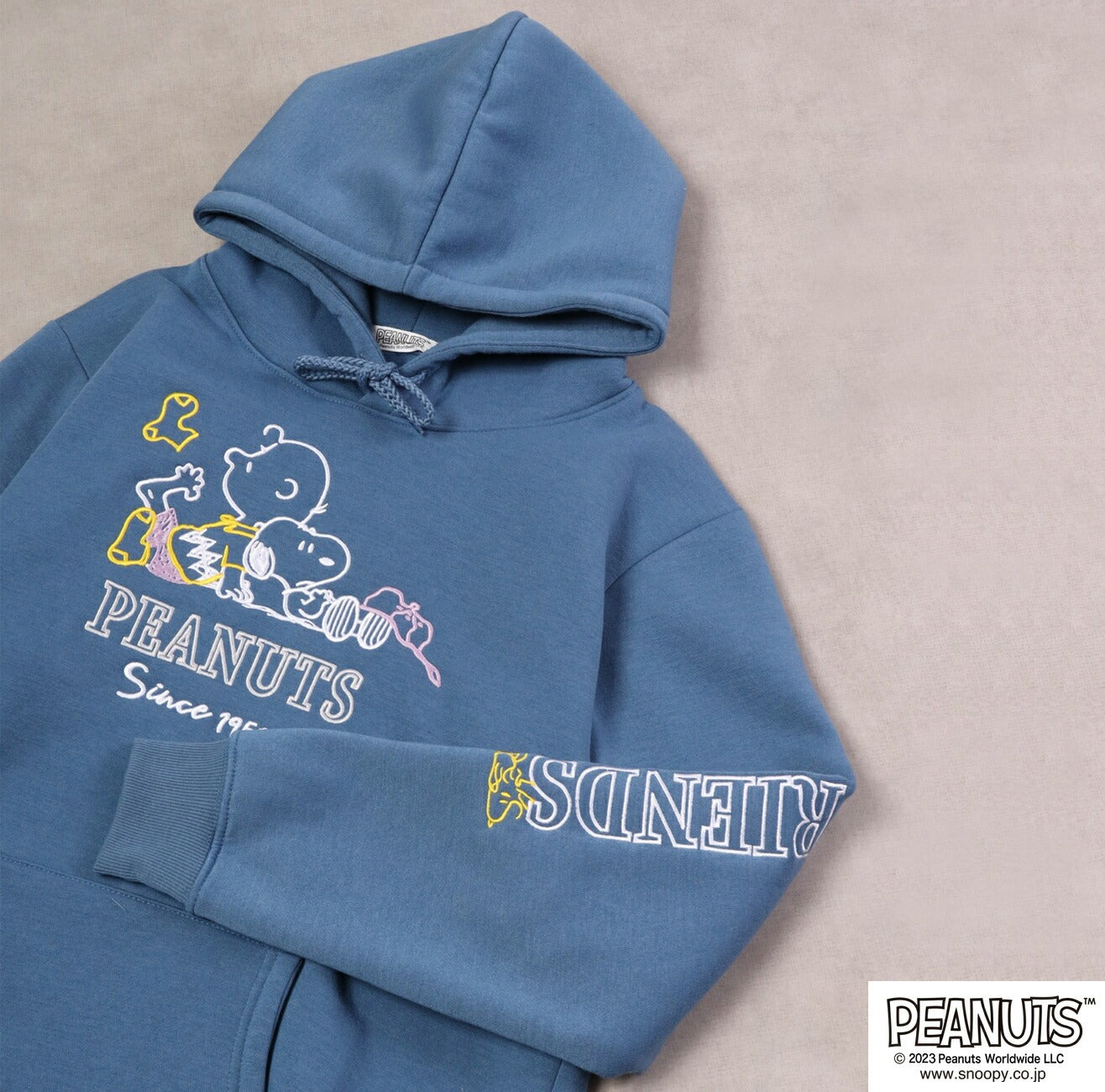 スヌーピー パーカー 刺繍 裏起毛 チャーリーブラウン トップス 長袖 冬 SNOOPY PEANUTS M L LL s1324-561sp