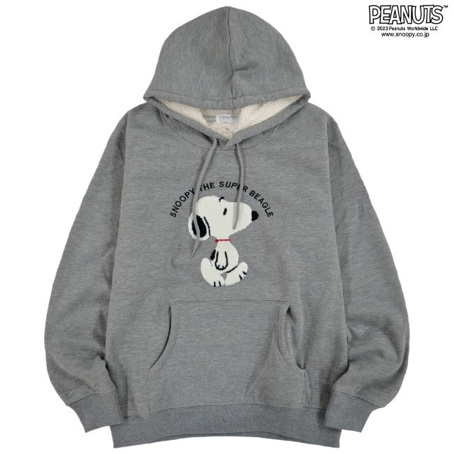 スヌーピー パーカー 刺繍 ボア トップス 長袖 冬 SNOOPY PEANUTS M L LL s1324-583sp