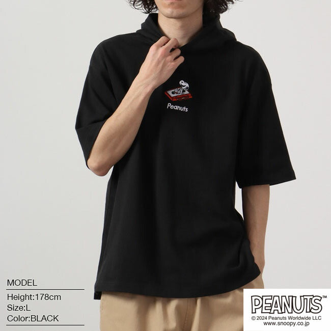 スヌーピー ドロップショルダー Tパーカー 半袖 プリント SNOOPY PEANUTS s1332-188sp