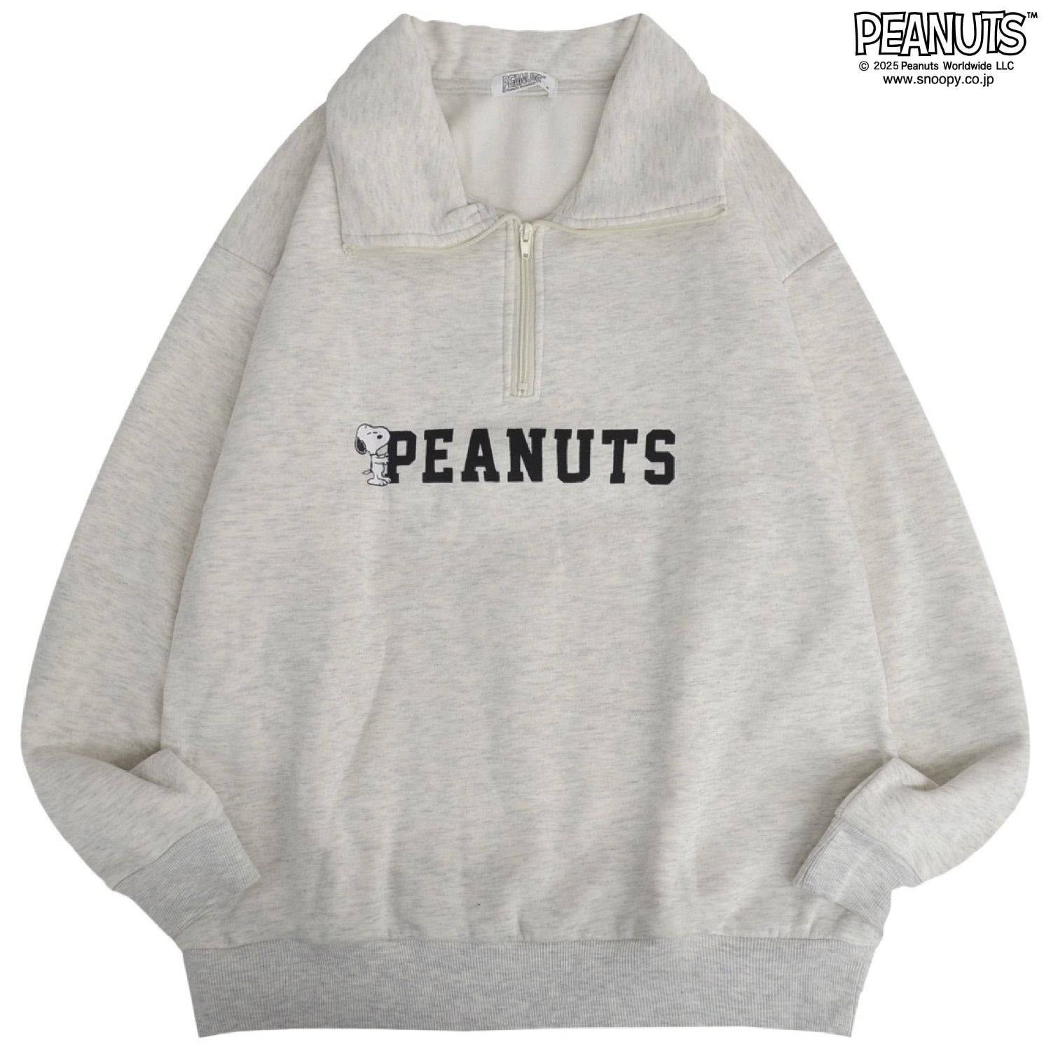 スヌーピー 裏起毛 ハーフジップ トレーナー 長袖 スウェット トップス プリント ロゴ SNOOPY PEANUTS s1334-635