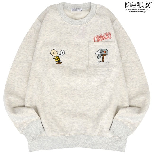 スヌーピー トレーナー 長袖 裏起毛 刺繍 チャーリーブラウン ウッドストック SNOOPY PEANUTS s1344-117