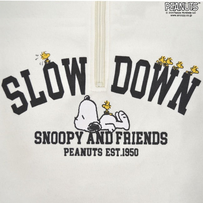 スヌーピー トレーナー 裏起毛 スウェット ハーフジップ プリント チャーリーブラウン 刺繍 長袖 SNOOPY PEANUTS s1344-120