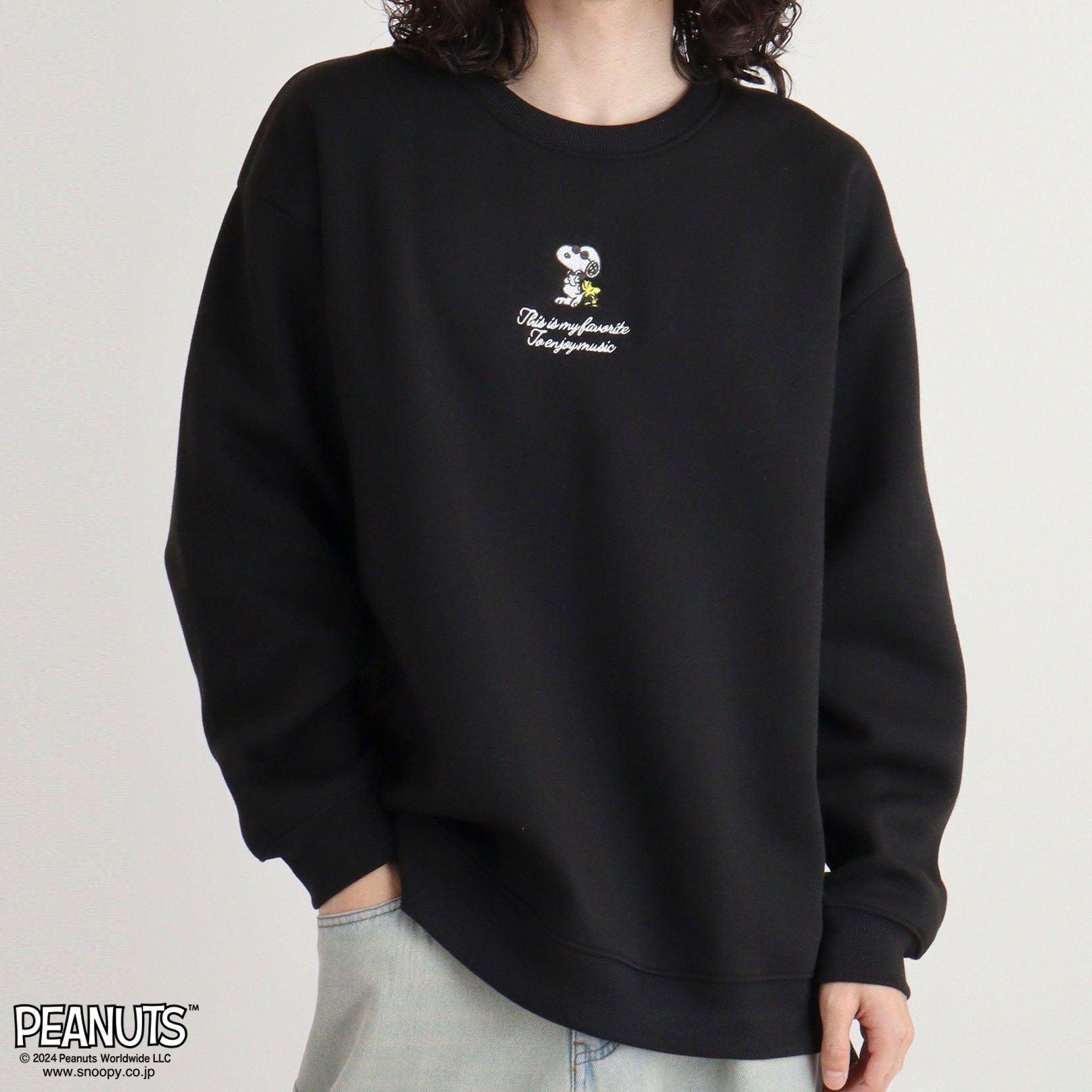 スヌーピー トレーナー トップス スウェット 長袖 刺繍 裏起毛 ジョークール SNOOPY PEANUTS JOE COOL s1344-32sp