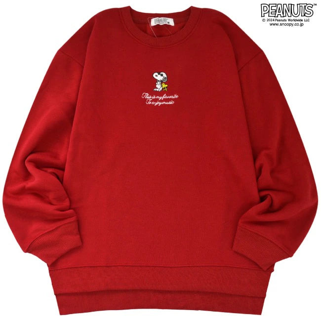 スヌーピー トレーナー トップス スウェット 長袖 刺繍 裏起毛 ジョークール SNOOPY PEANUTS JOE COOL s1344-32sp