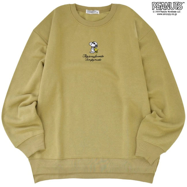 スヌーピー トレーナー トップス スウェット 長袖 刺繍 裏起毛 ジョークール SNOOPY PEANUTS JOE COOL s1344-32sp