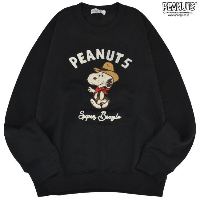 スヌーピー トレーナー 裏毛 長袖 刺繍 スウェット レトロ ヴィンテージ カウボーイSNOOPY PEANUTS s1344-36sp