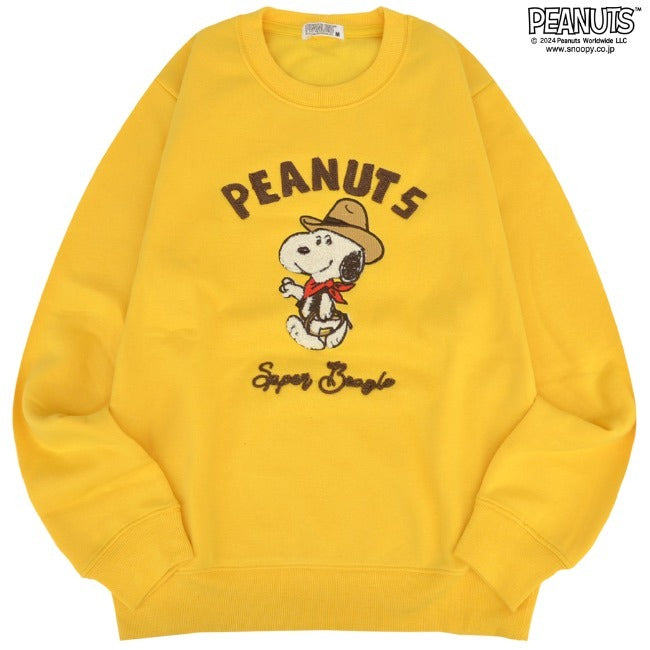 スヌーピー トレーナー 裏毛 長袖 刺繍 スウェット レトロ ヴィンテージ カウボーイSNOOPY PEANUTS s1344-36sp