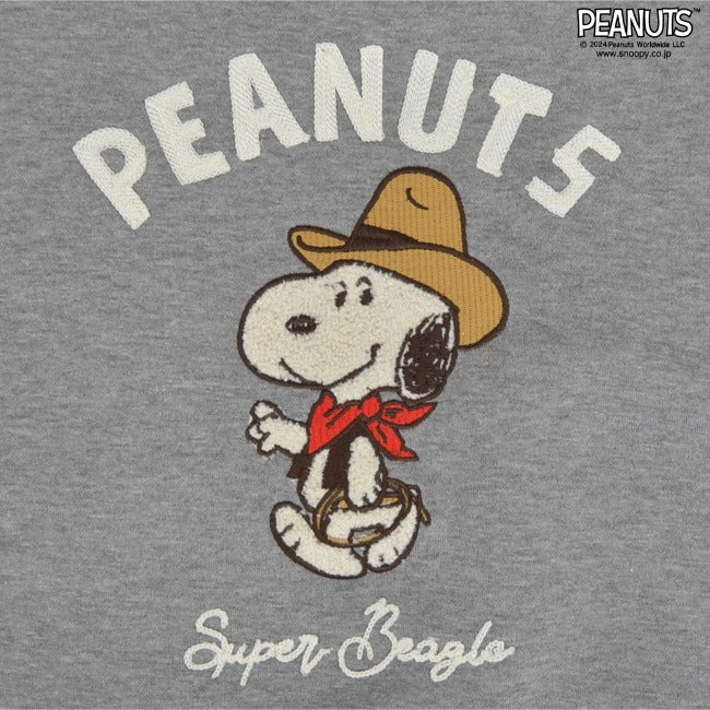 スヌーピー トレーナー 裏毛 長袖 刺繍 スウェット レトロ ヴィンテージ カウボーイSNOOPY PEANUTS s1344-36sp