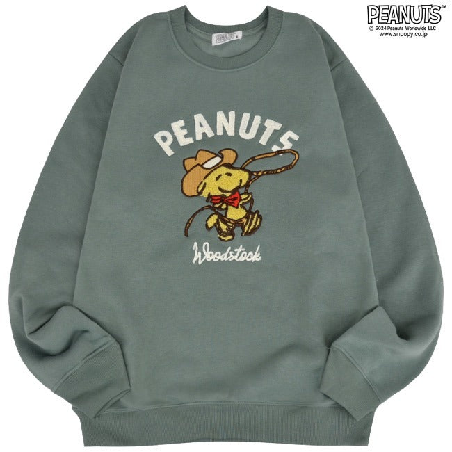 スヌーピー トレーナー ウッドストック 長袖 裏起毛 スウェット トップス 刺繍 SNOOPY PEANUTS s1344-37sp
