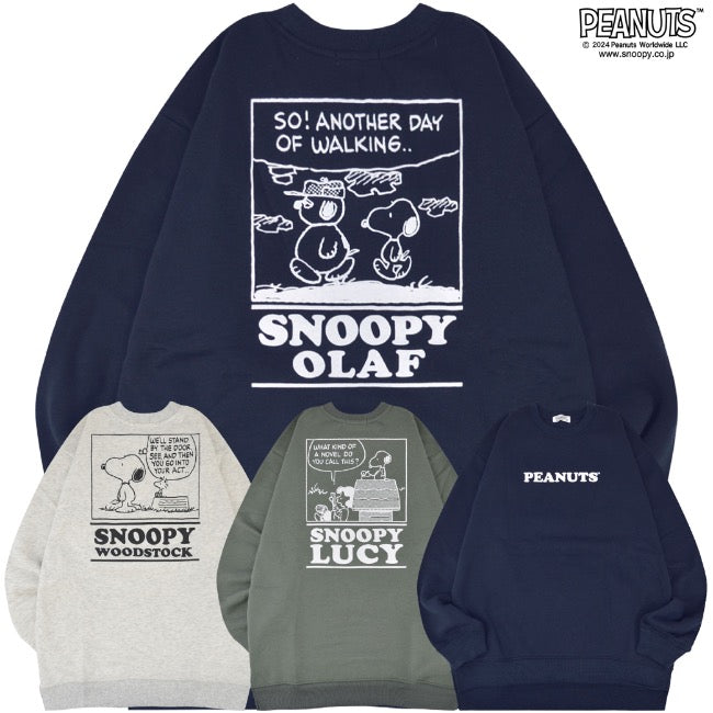 スヌーピー オラフ ルーシー プリント トレーナー 裏起毛 PEANUTS SNOOPY s1344-38sp