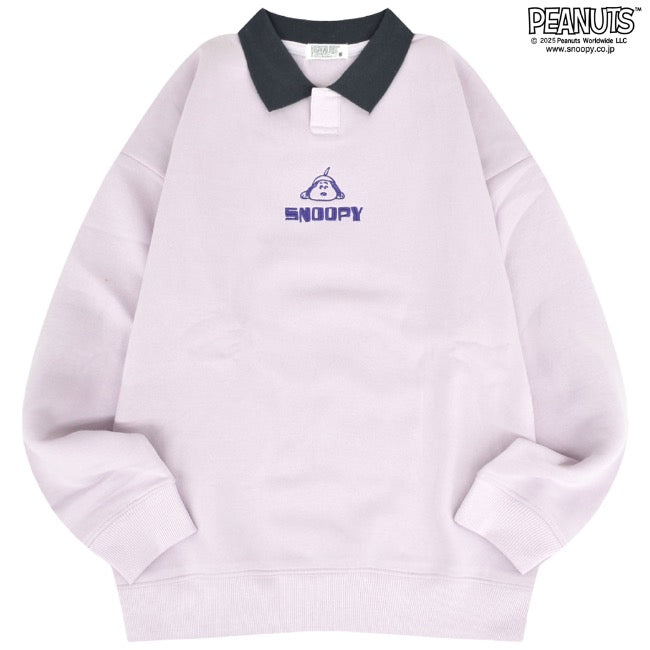 スヌーピー トレーナー スウェット トップス 長袖 襟付き 裏起毛 刺繍 プリント PEANUTS SNOOPY s1344-39sp