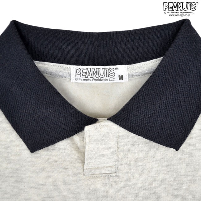 スヌーピー トレーナー スウェット トップス 長袖 襟付き 裏起毛 刺繍 プリント PEANUTS SNOOPY s1344-39sp