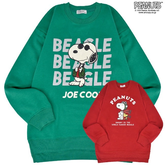 スヌーピー トレーナー 長袖 裏起毛 スウェット トップス ジョークール フライングエース プリント SNOOPY PEANUTS s1344-400sp