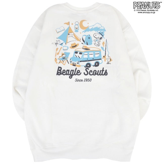 スヌーピー 長袖 トレーナー スウェット 裏起毛 バック プリント トップス SNOOPY PEANUTS s1344-401sp