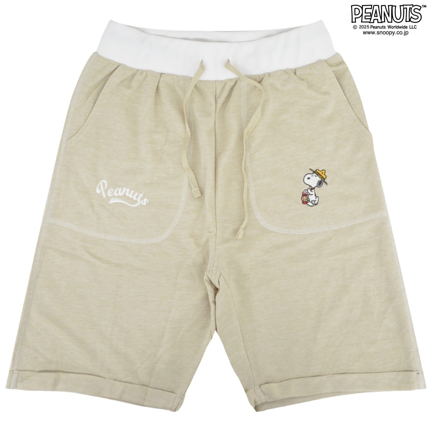 スヌーピー ハーフパンツ ロールアップ 刺繍 ピスネーム SNOOPY PEANUTS s1452-27sp