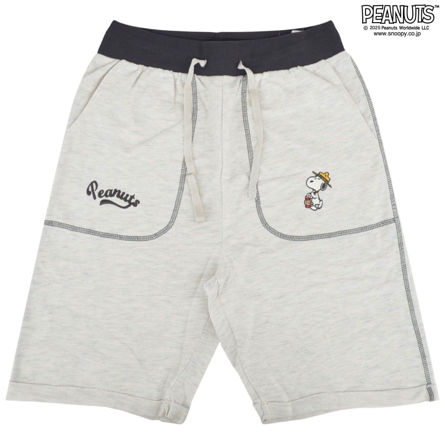 スヌーピー ハーフパンツ ロールアップ 刺繍 ピスネーム SNOOPY PEANUTS s1452-27sp