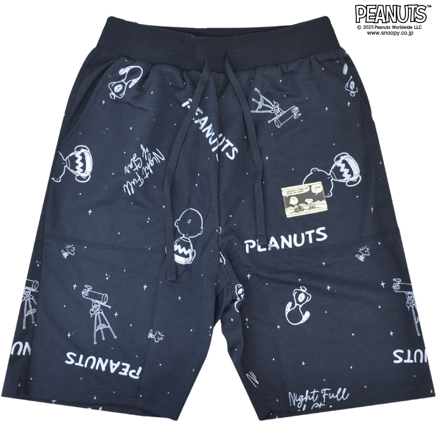 スヌーピー チャーリーブラウン ハーフ パンツ 部屋着 スポーツ 裏毛 星 総柄 SNOOPY PEANUTS s1452-400