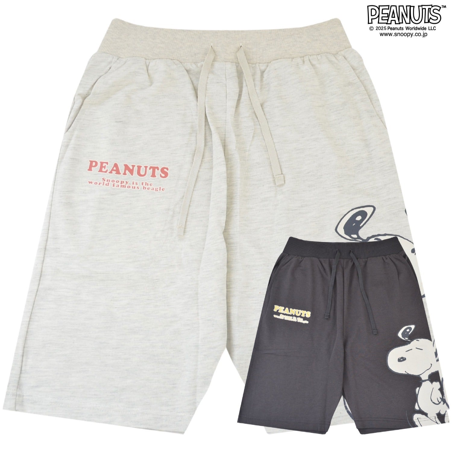 スヌーピー ハーフパンツ プリント 大柄 ミニ裏毛 スウェット SNOOPY
