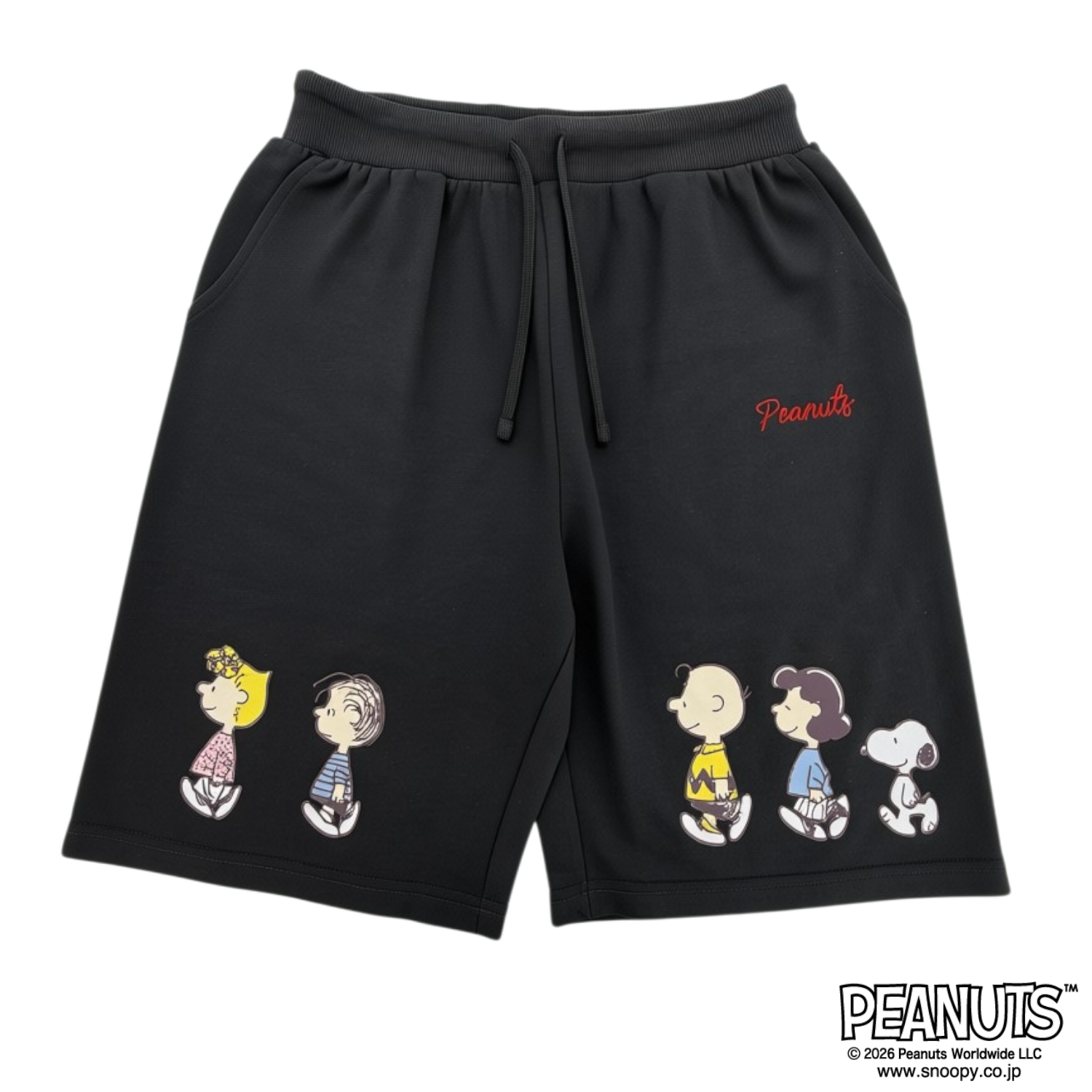 スヌーピー フレンズ WALK柄 プリント 刺繍 ミニ裏毛 ハーフパンツ メンズ レディース 春 夏 SNOOPY PEANUTS s1462-178sp