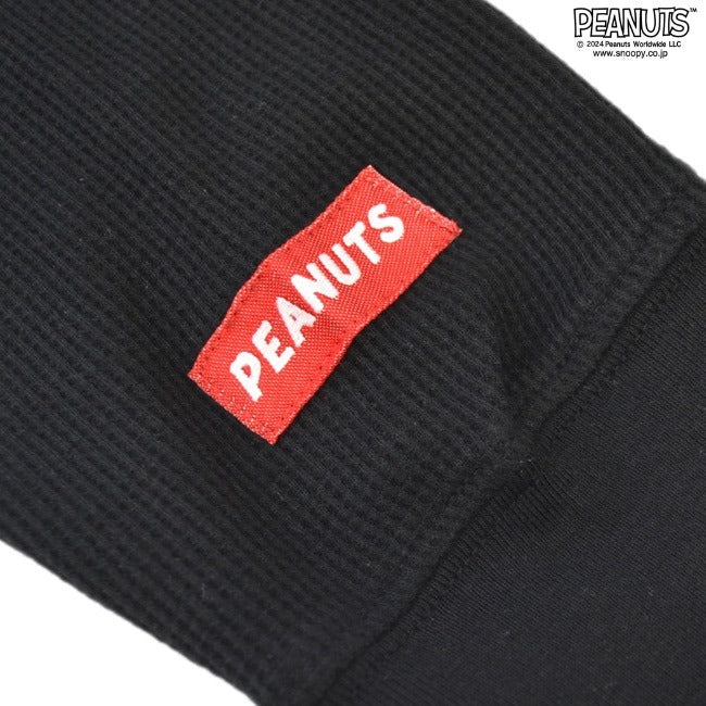 スヌーピー Tシャツ BIG ロング丈 オーバーサイズ 長袖 刺繍 ワッフル トップス ウッドストック PEANUTS SNOOPY s1743-03sp
