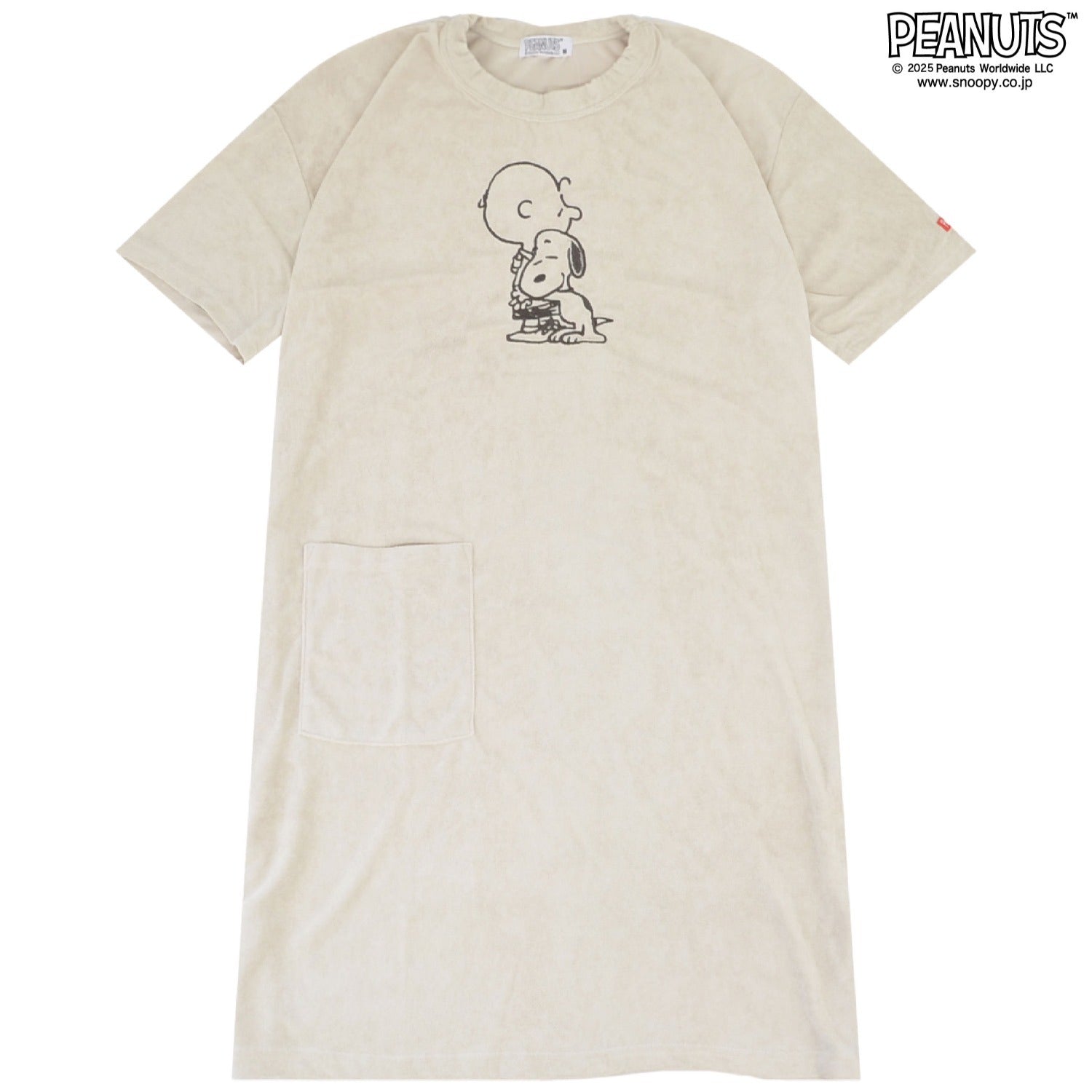 スヌーピー チャーリーブラウン オラフ スーパービッグ Tシャツ ワンピース 半袖 刺繍 SNOOPY PEANUTS s1752-282sp