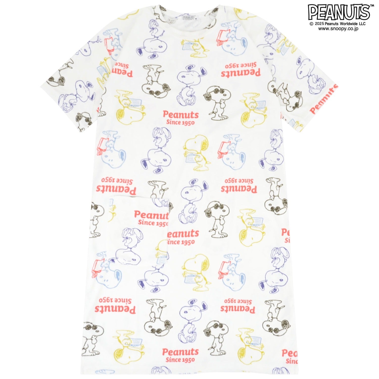 スヌーピー ジョークール スーパービッグ Tシャツ ワンピース 半袖 総柄 パイル SNOOPY PEANUTS s1752-283sp