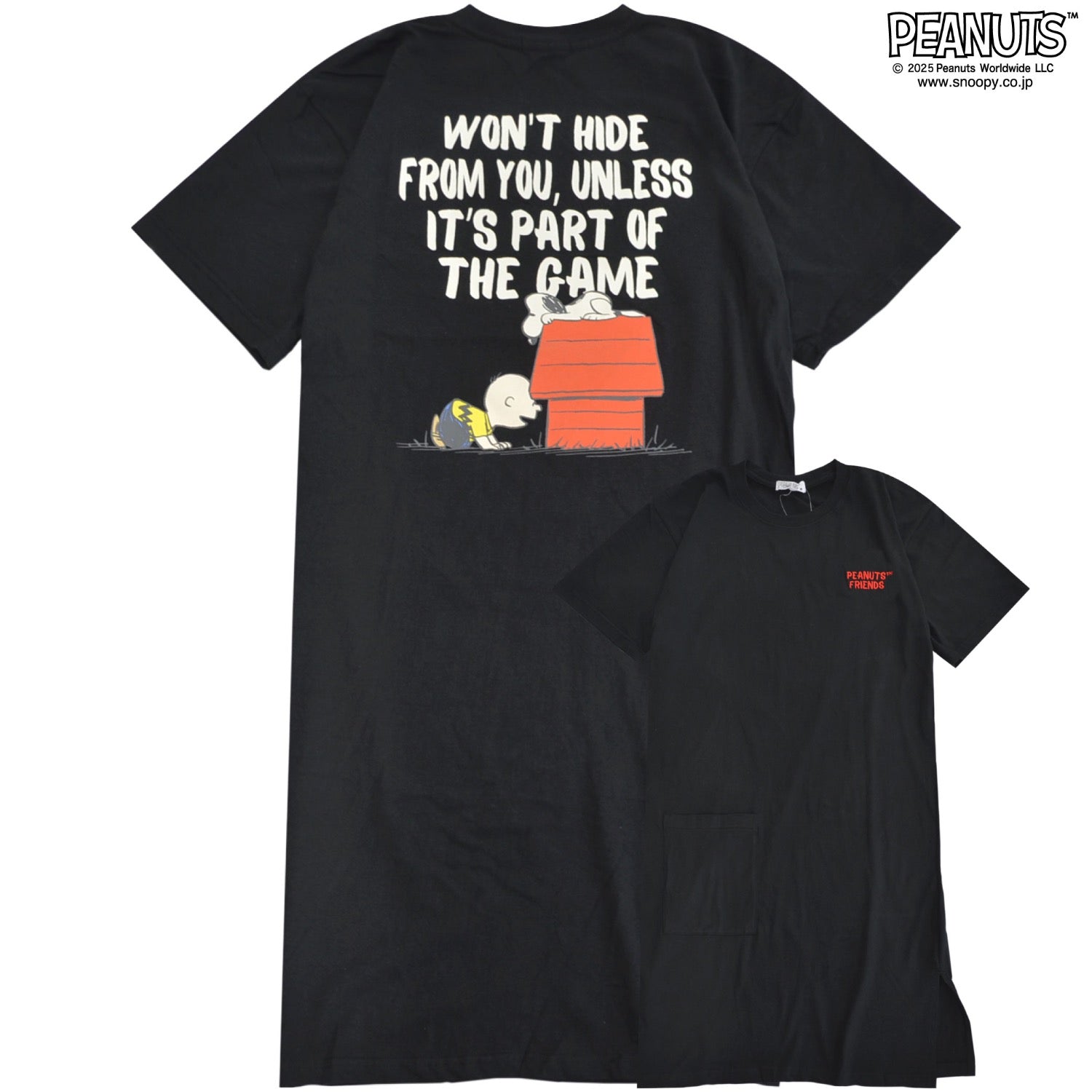 スヌーピー Tシャツ ワンピース 半袖 春夏 綿 天竺 チャーリーブラウン ライナス PEANUTS BIG s1752-426sp