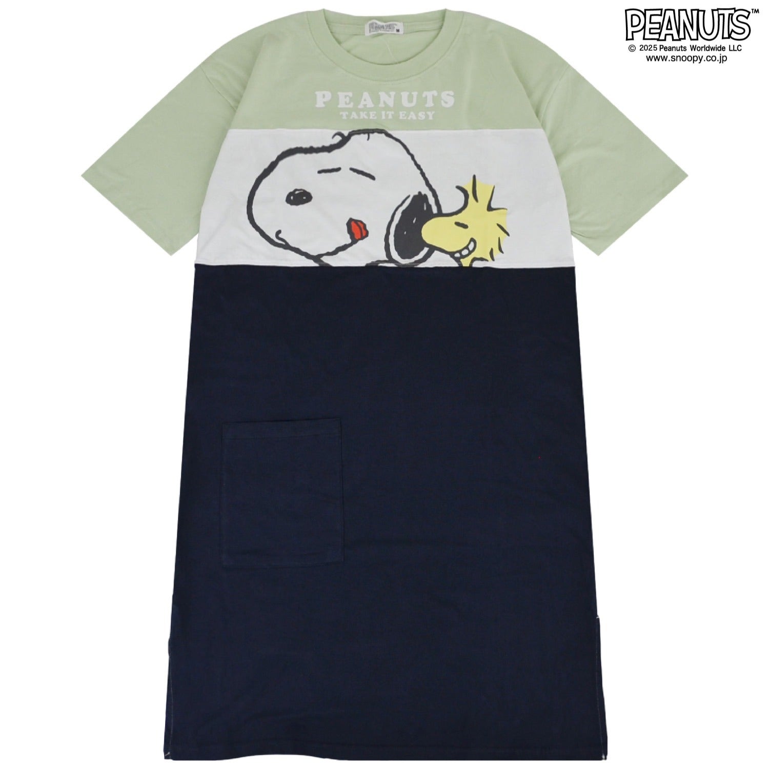 スヌーピー ウッドストック チャーリーブラウン Tシャツ BIGトップス 半袖 レディース 切替 プリント SNOOPY PEANUTS s1752-94sp