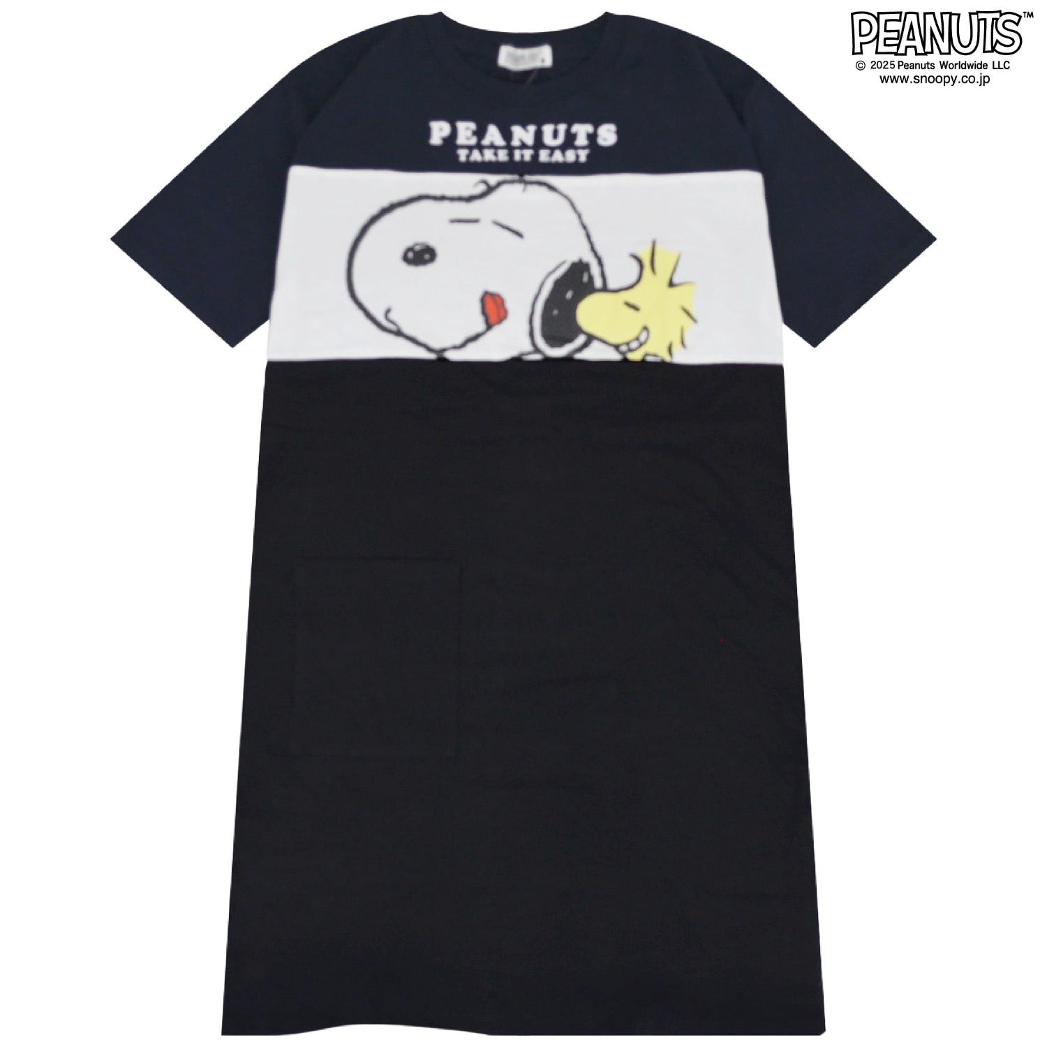 スヌーピー ウッドストック チャーリーブラウン Tシャツ BIGトップス 半袖 レディース 切替 プリント SNOOPY PEANUTS s1752-94sp