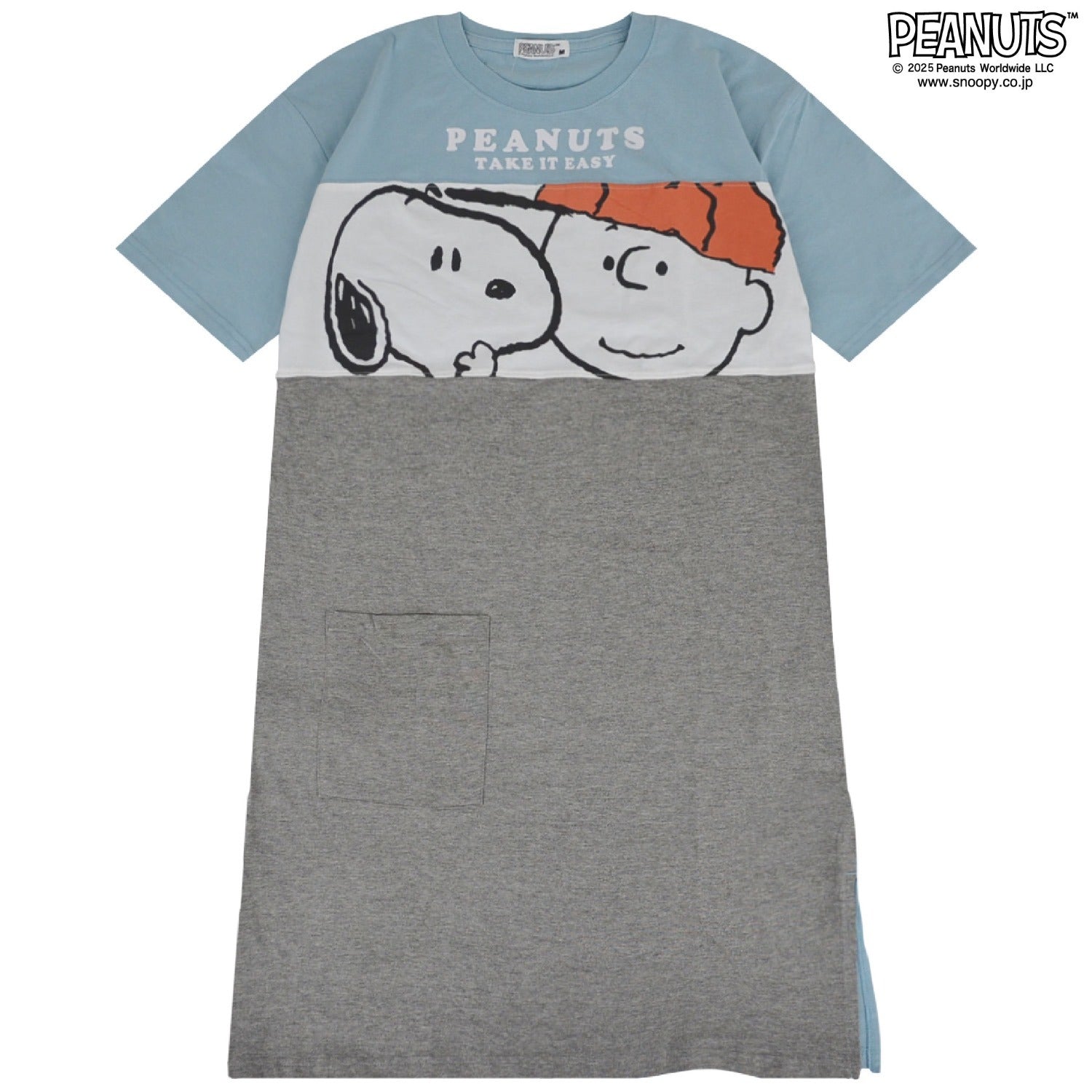 スヌーピー ウッドストック チャーリーブラウン Tシャツ BIGトップス 半袖 レディース 切替 プリント SNOOPY PEANUTS s1752-94sp