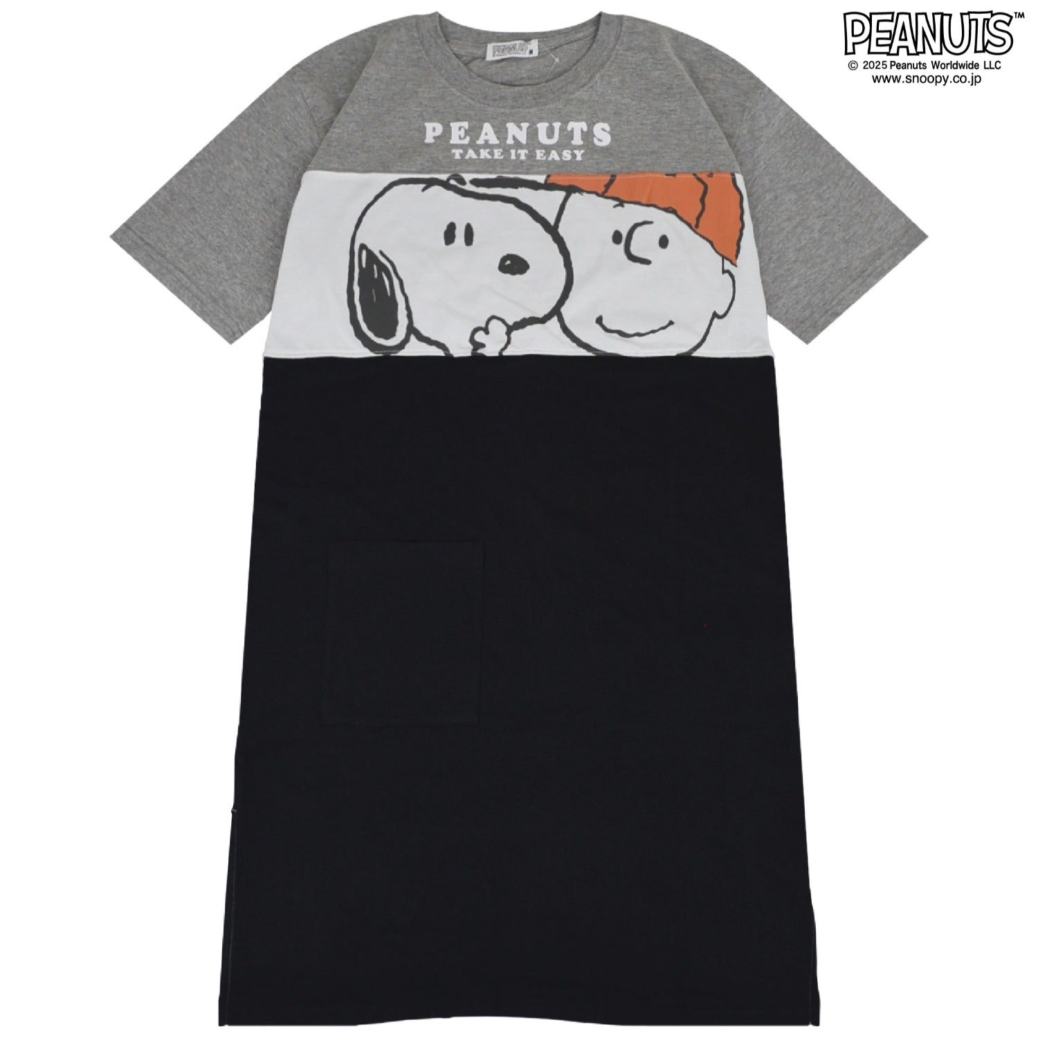 スヌーピー ウッドストック チャーリーブラウン Tシャツ BIGトップス 半袖 レディース 切替 プリント SNOOPY PEANUTS s1752-94sp