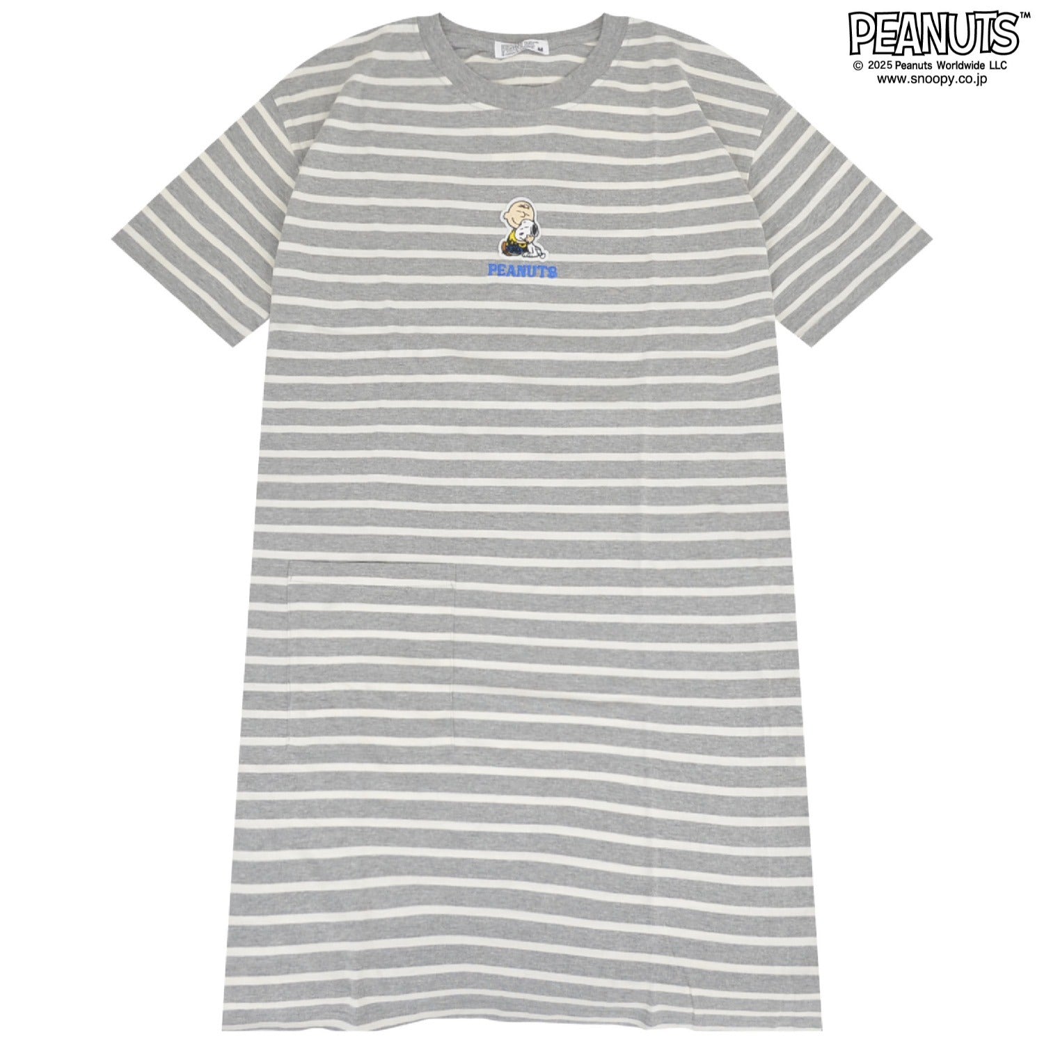 スヌーピー 刺繍 ボーダー スーパー BIG Tシャツ 半袖 チャーリーブラウン SNOOPY PEAUTS s1752-96sp