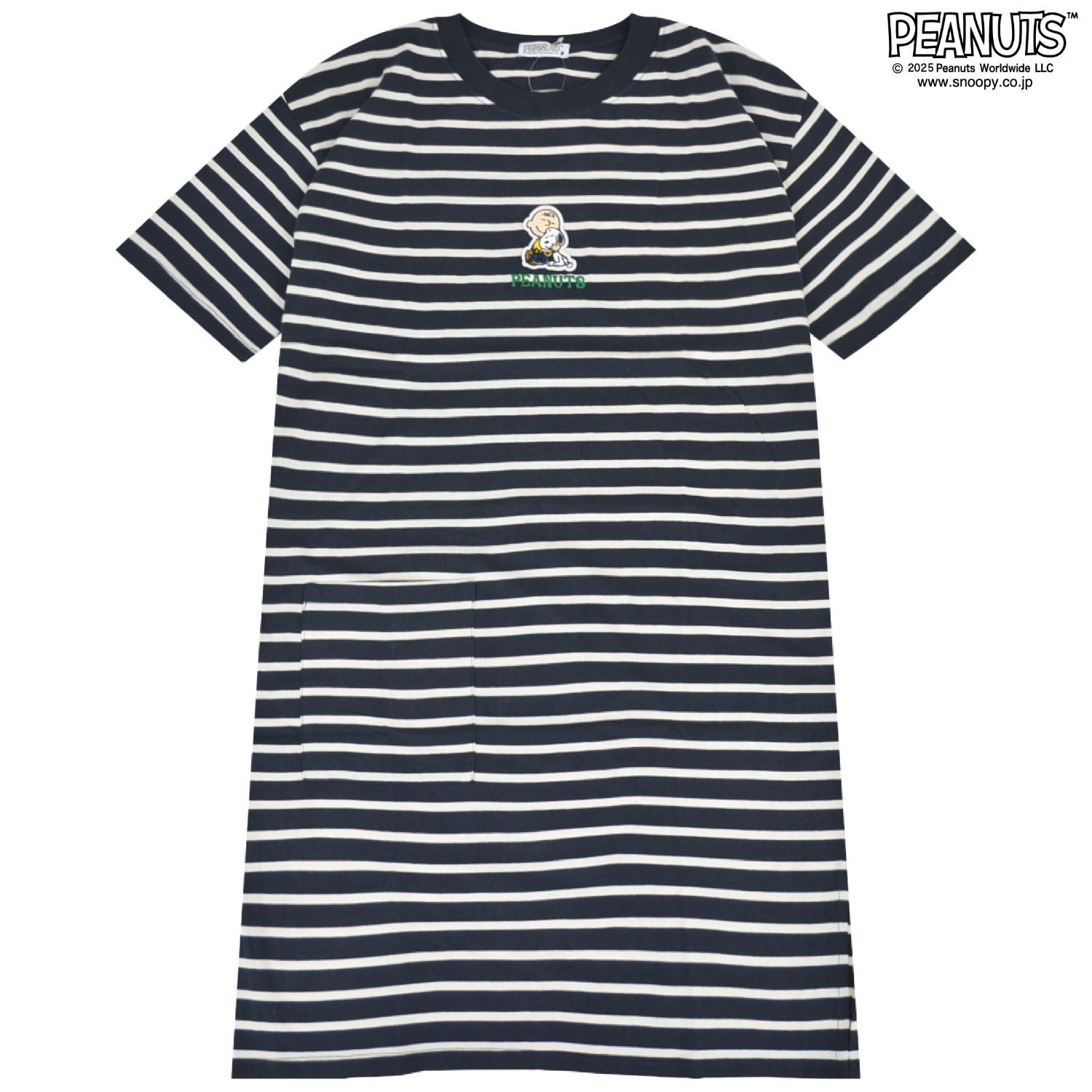 スヌーピー 刺繍 ボーダー スーパー BIG Tシャツ 半袖 チャーリーブラウン SNOOPY PEAUTS s1752-96sp