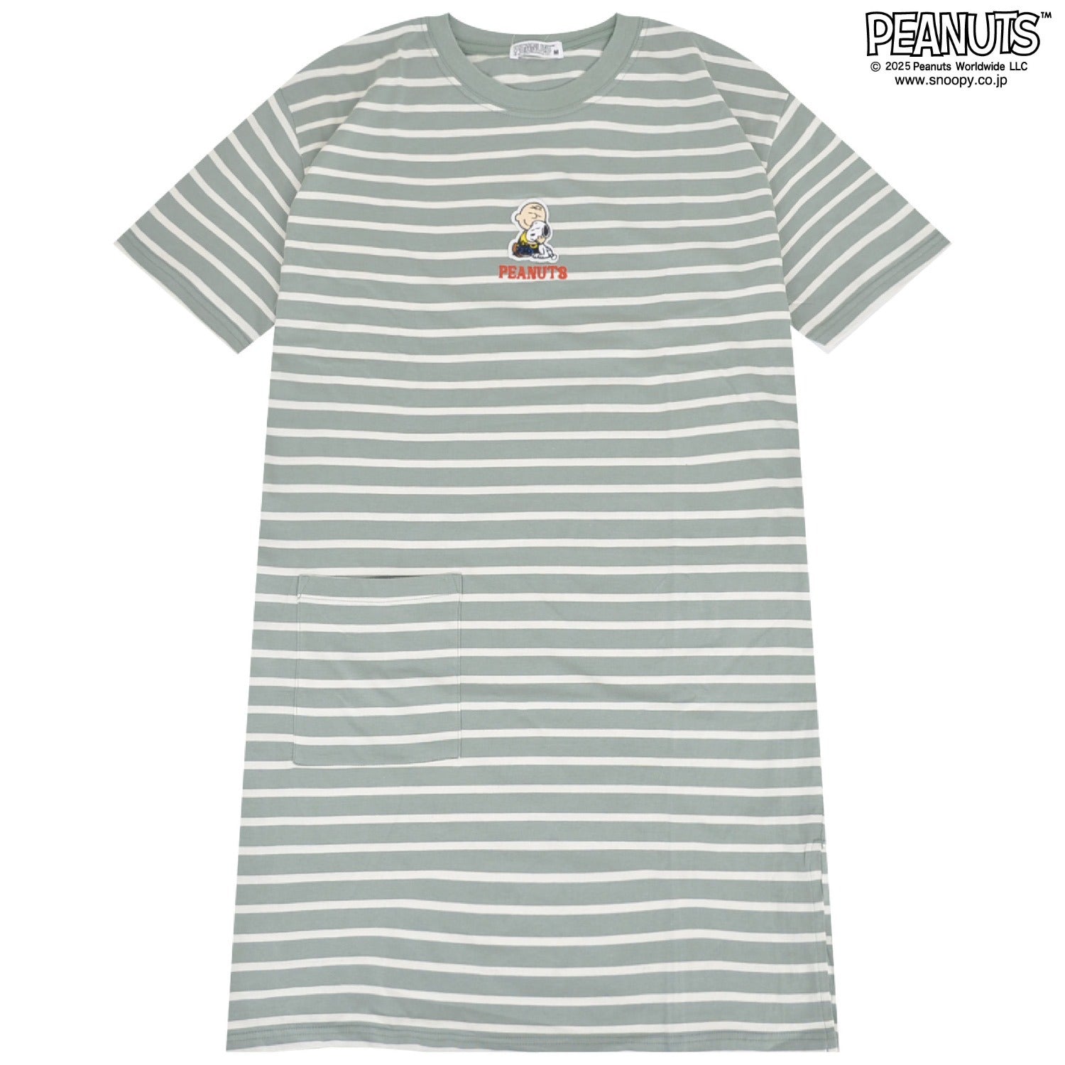 スヌーピー 刺繍 ボーダー スーパー BIG Tシャツ 半袖 チャーリーブラウン SNOOPY PEAUTS s1752-96sp