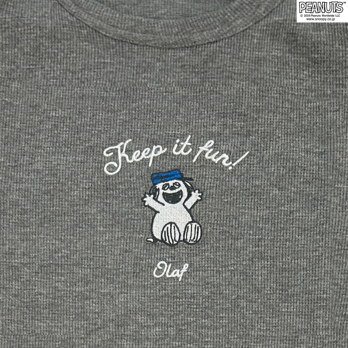 スヌーピー ワンピース 長袖 ロンT 春秋 刺繍 オラフ チュニック PEANUTS SNOOPY s1753-01sp
