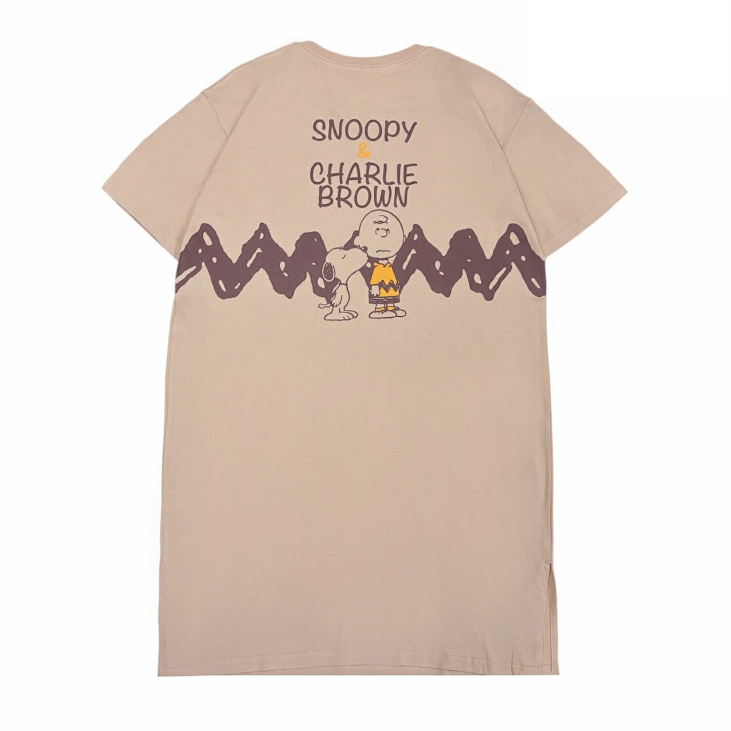 スヌーピー チャーリー・ブラウン ミュージック柄 プリント スーパービッグTシャツ 半袖 ワンピース ルームウェア レディース 春 夏 s1762-253sp