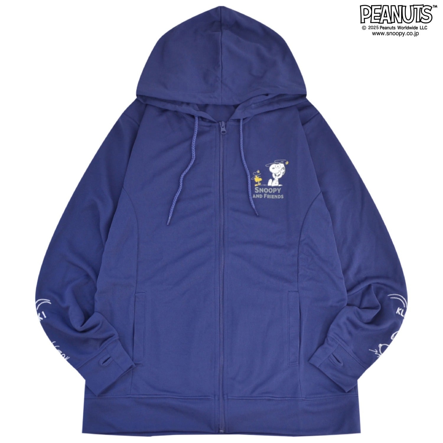 スヌーピー 野球 パーカー ZIPパーカー ドライ素材 プリント 夏 UV カット 日焼け 対策 SNOOPY PEANUTS s1852-125sp