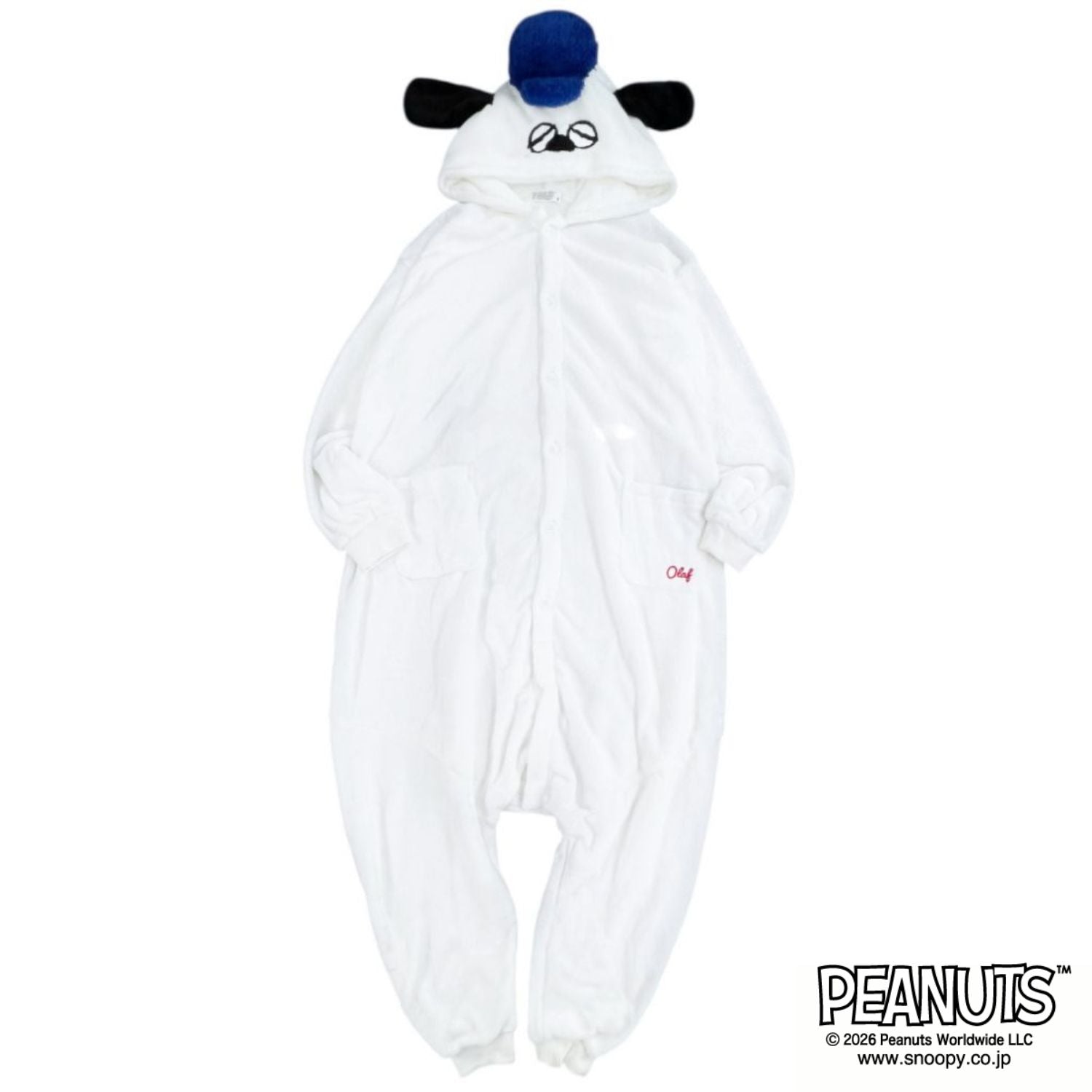 オラフ スヌーピー 着ぐるみ ボアフリース パジャマ オールインワン ルームウェア 部屋着 SNOOPY PEANUTS s1854-134sp